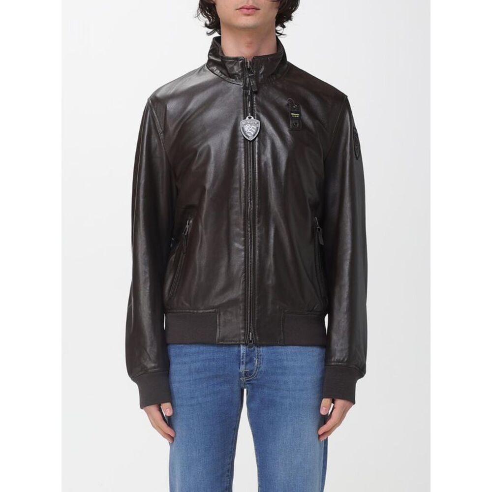 Blauer Men Blauer Leather Bomber Jacket